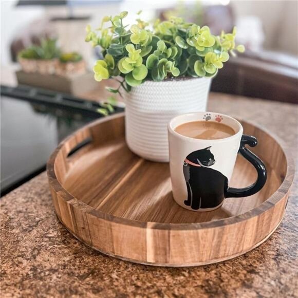 White Ceramic Coffee Mug or Tea Mugs: Animal Shaped Coffee Mugs with Hand Print - Picture 5 of 8